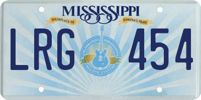 MS license plate LRG454
