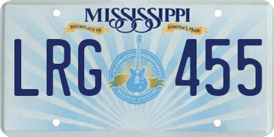 MS license plate LRG455