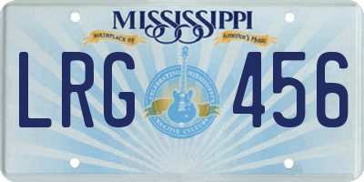 MS license plate LRG456
