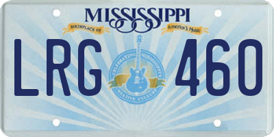 MS license plate LRG460