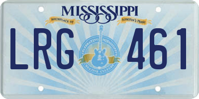 MS license plate LRG461