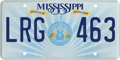 MS license plate LRG463