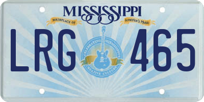 MS license plate LRG465