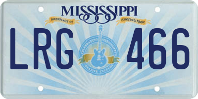MS license plate LRG466