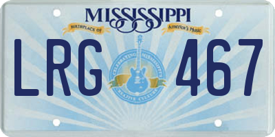 MS license plate LRG467