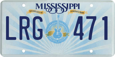 MS license plate LRG471