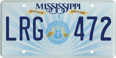 MS license plate LRG472