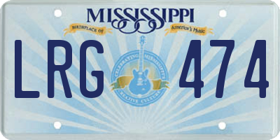 MS license plate LRG474