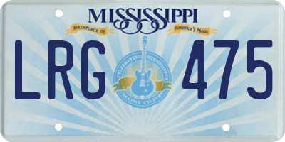MS license plate LRG475