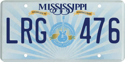 MS license plate LRG476