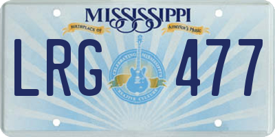 MS license plate LRG477