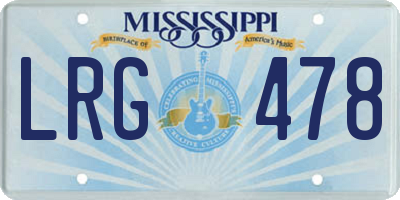 MS license plate LRG478