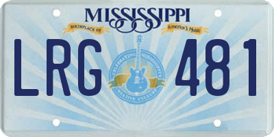 MS license plate LRG481
