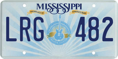 MS license plate LRG482