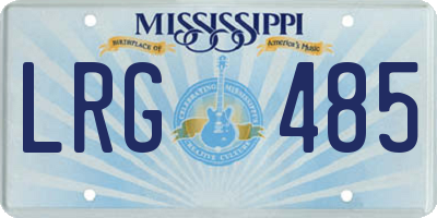 MS license plate LRG485
