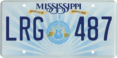 MS license plate LRG487