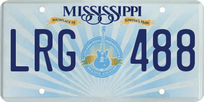 MS license plate LRG488