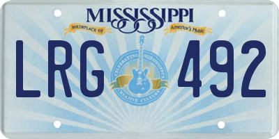 MS license plate LRG492