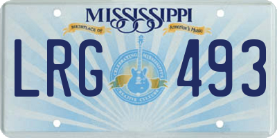 MS license plate LRG493