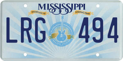 MS license plate LRG494