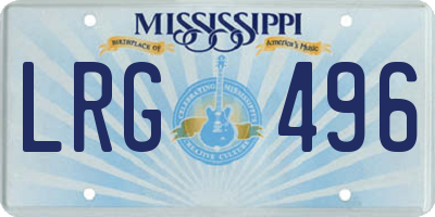 MS license plate LRG496