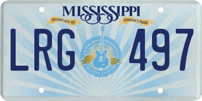 MS license plate LRG497