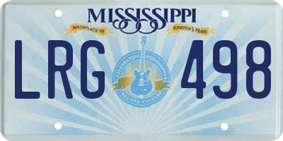MS license plate LRG498