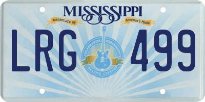 MS license plate LRG499