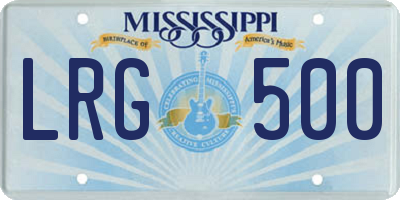 MS license plate LRG500