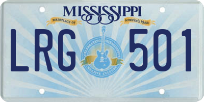 MS license plate LRG501