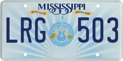 MS license plate LRG503