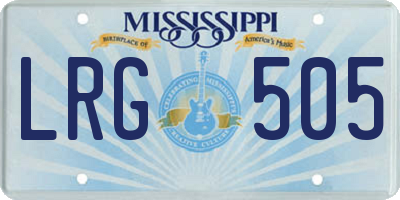 MS license plate LRG505