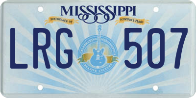 MS license plate LRG507