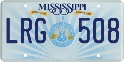 MS license plate LRG508