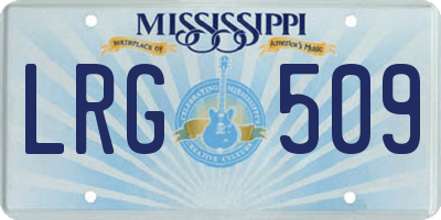 MS license plate LRG509