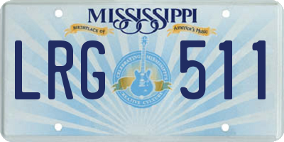 MS license plate LRG511