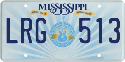 MS license plate LRG513