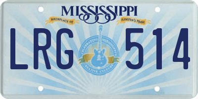 MS license plate LRG514