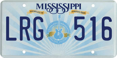 MS license plate LRG516