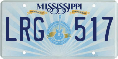 MS license plate LRG517