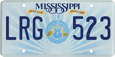 MS license plate LRG523