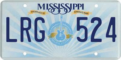 MS license plate LRG524