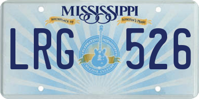 MS license plate LRG526