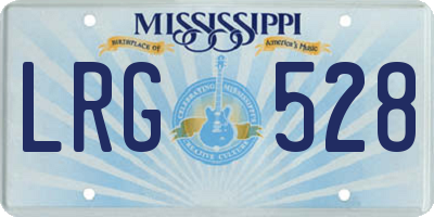 MS license plate LRG528