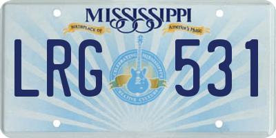 MS license plate LRG531
