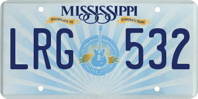 MS license plate LRG532