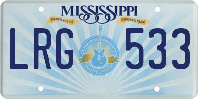 MS license plate LRG533