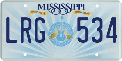 MS license plate LRG534