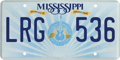 MS license plate LRG536