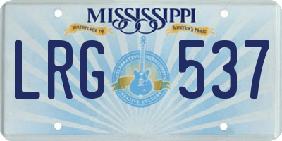 MS license plate LRG537